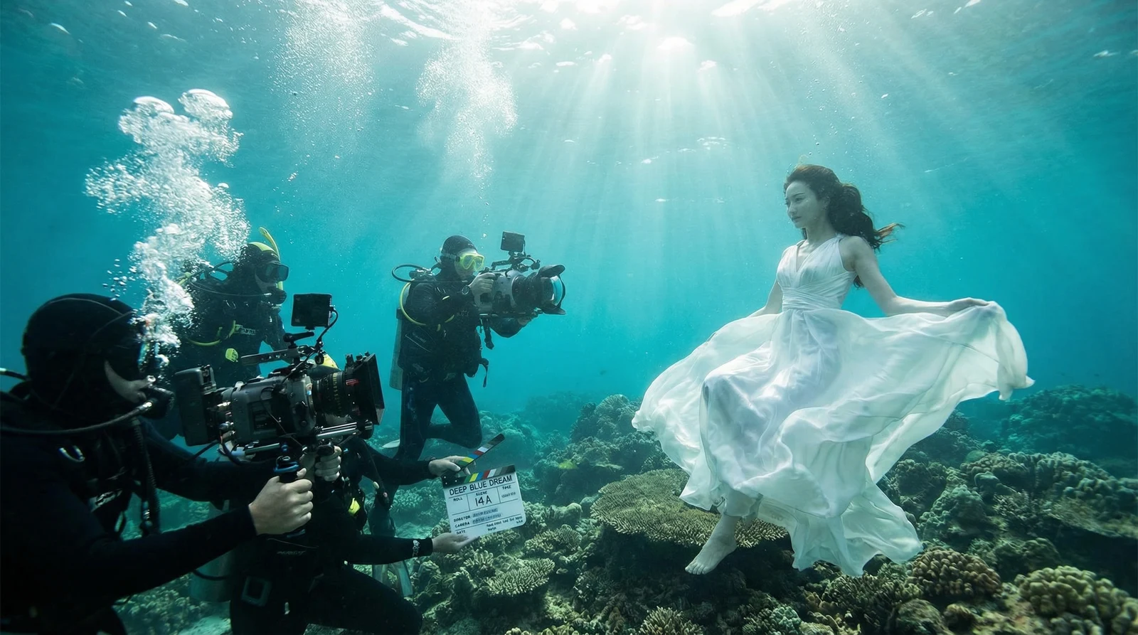 麻豆传媒萝莉岛栏目水下拍摄现场花絮