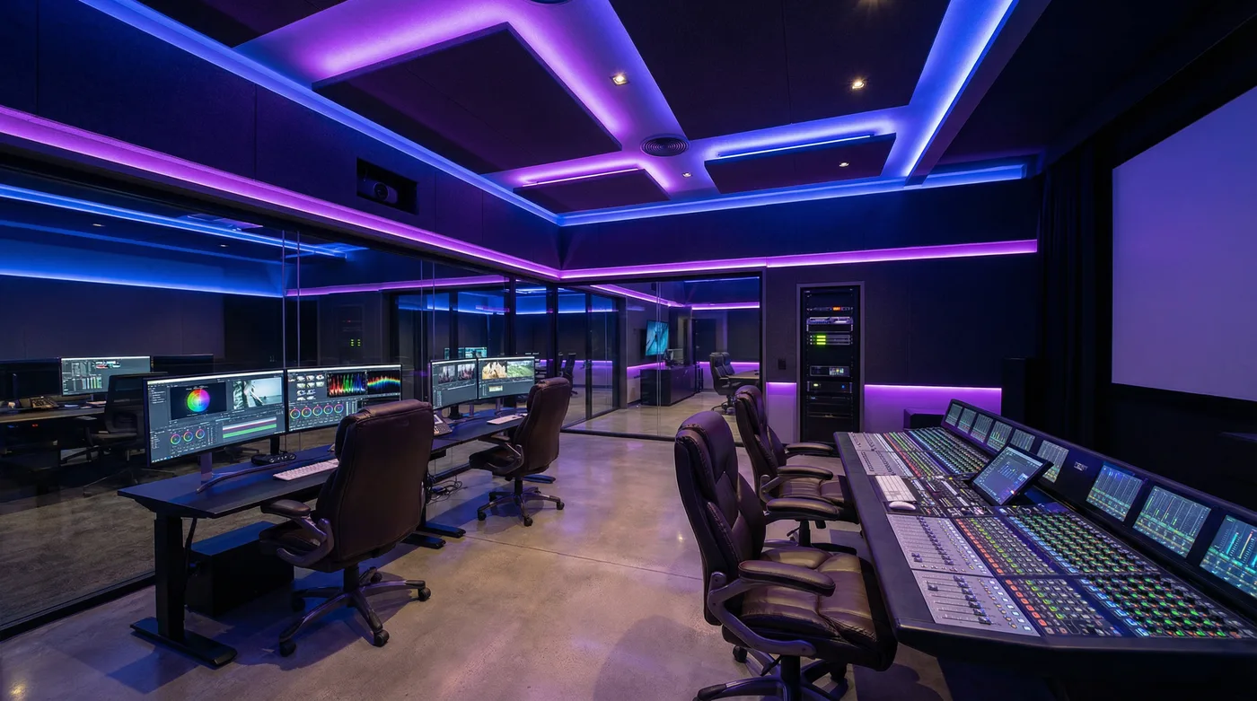 麻豆传媒后期制作工作室内景